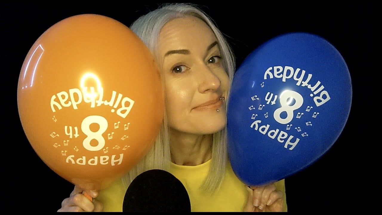🎈Balloon ASMR 🌟Requested🌟 - Unintelligible Whispers ~ Blowing/Tapping/Scratching/Bouncing/Popping
