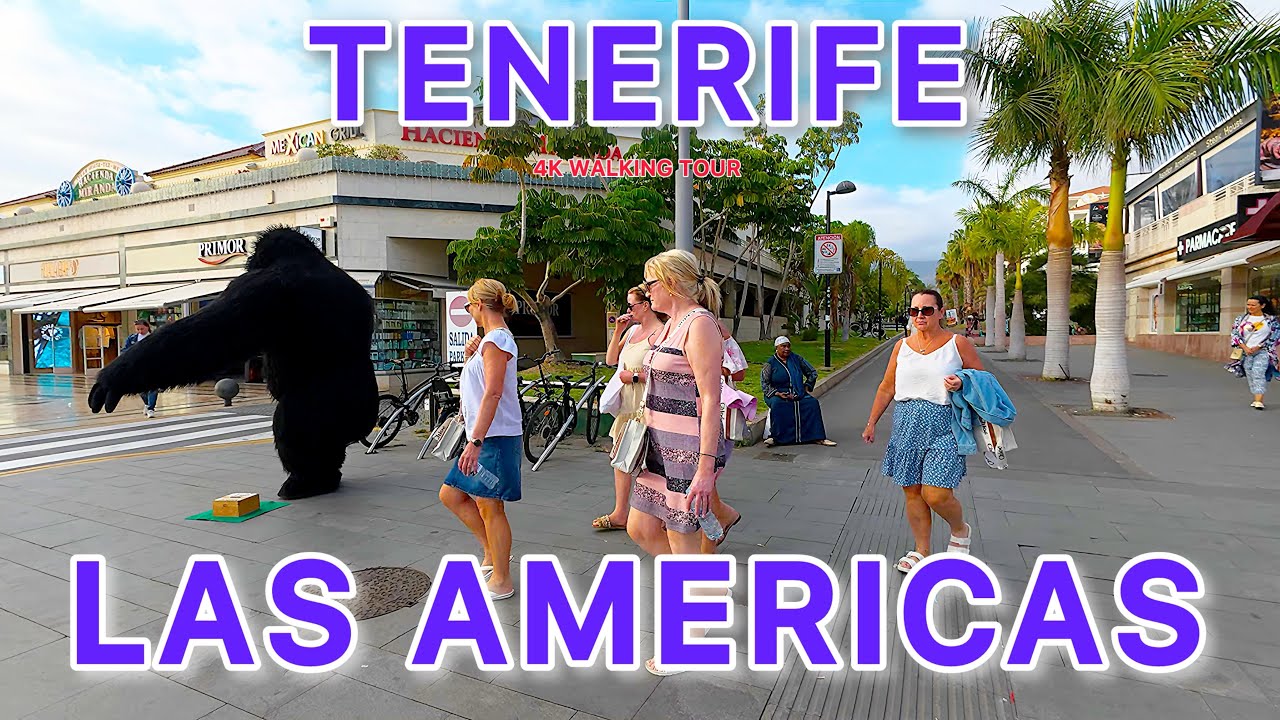 Tenerife Las Americas Canary Islands 4K Walking Tour Spanish Streets 4K