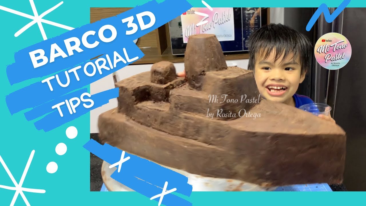 Barco 3D pastel tallado PARTE 1