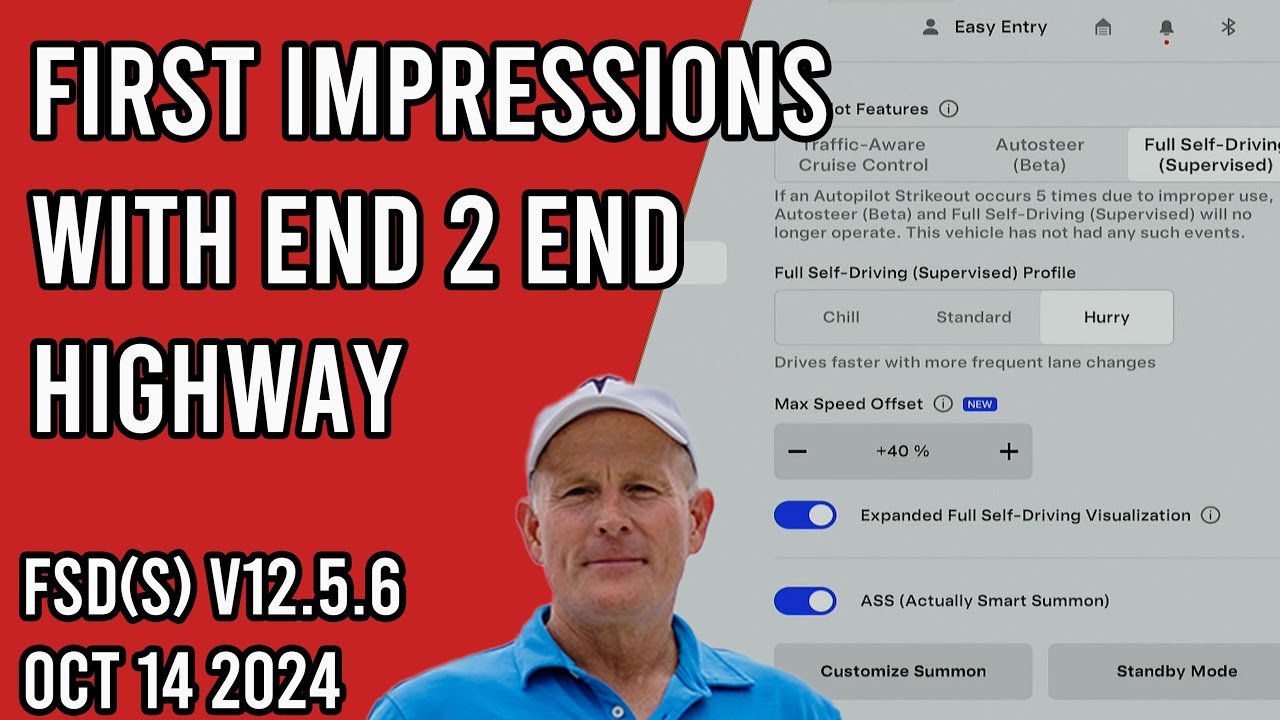 FSD Supervised v12.5.6 - End 2 End Highway on the AI4 Model Y