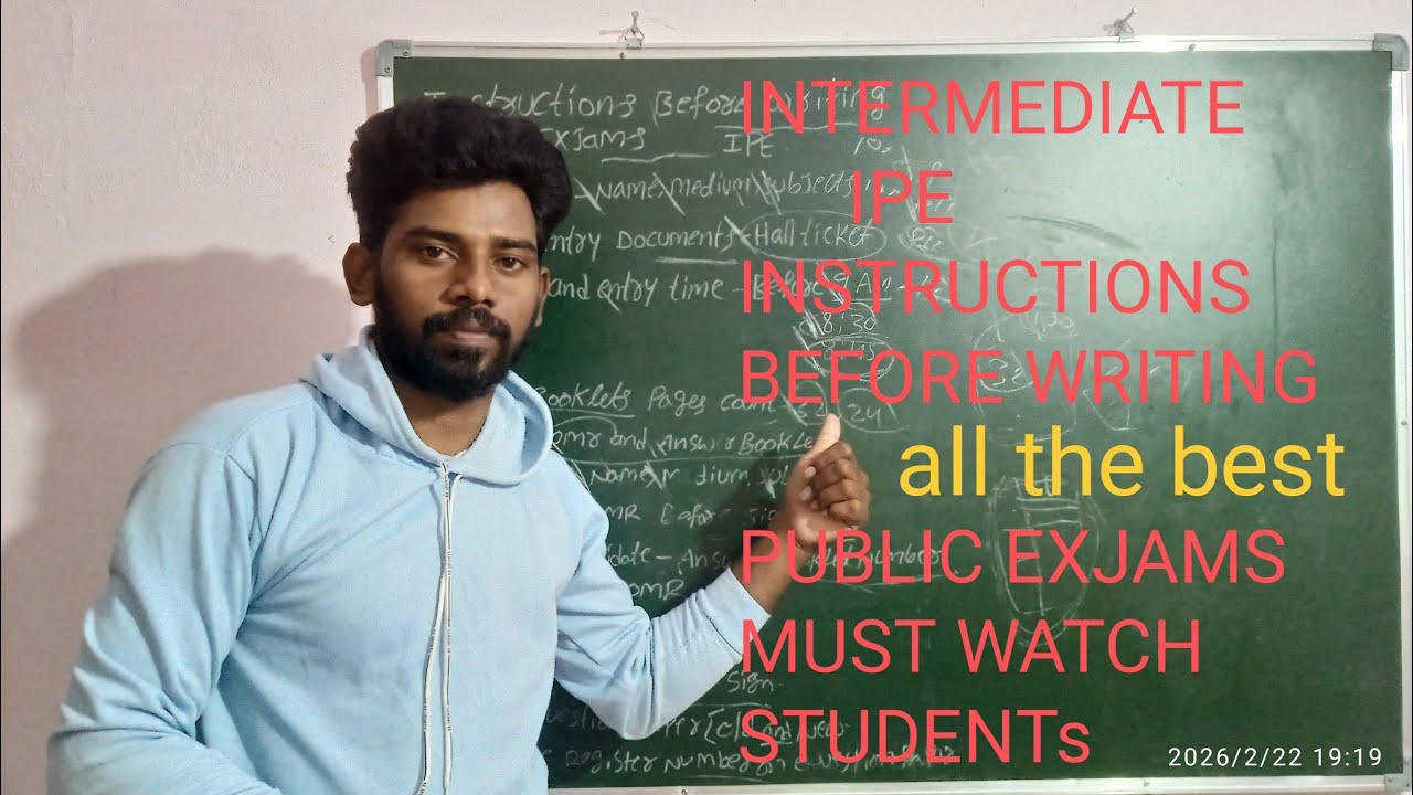 INTERMEDIATE,IPE, INSTRUCTIONS, BEFORE WRITING, PUBLIC EXJAMS,MUST WATCH STUDENTS 