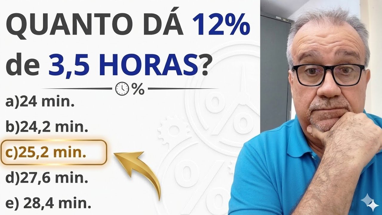 PORCENTAGEM COM HORAS PARA CONCURSOS 