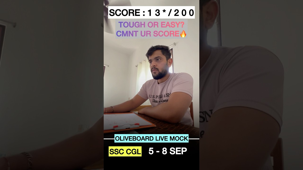 Ssc cgl oliveboard live mock 5, 6 , 7 sep | cmnt ur score #ssccgl #oliveboardlivemock #cgllivemock