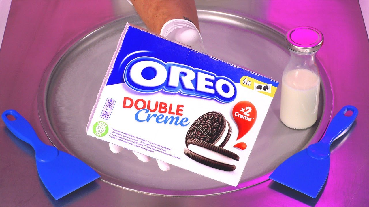 ASMR Oreo Double Creme - Ice Cream Rolls | how to make Oreo Sandwich Cream Cookies to Oreo Ice Cream