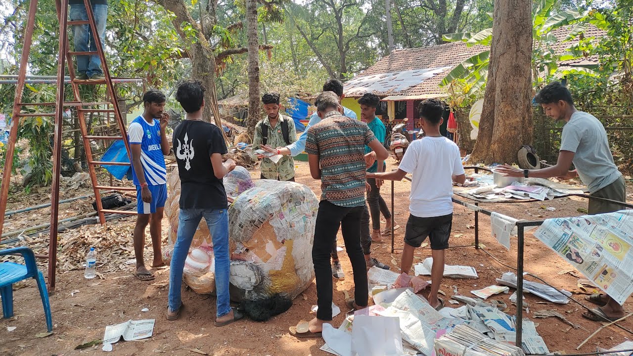 Shigmoutsav floats in Making by boys from Anjuna | look how Ajay made Hanuman face | Shigmo 2022 Goa