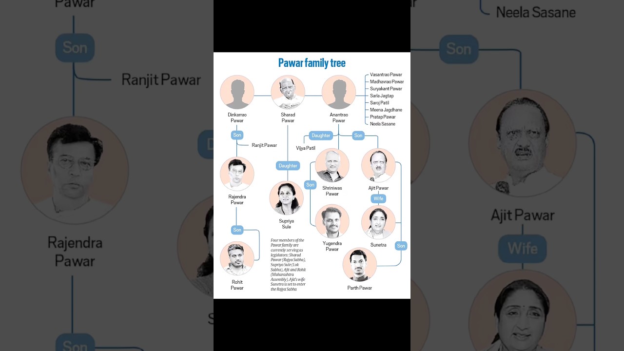 Pawar Family Tree #ajitdada #sharadpawar #parthpawar #rohitpawar #yougendrapawar