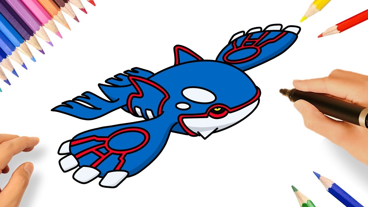 COMO DESENHAR O KYOGRE PASSO A PASSO | DESENHANDO POKÉMONS