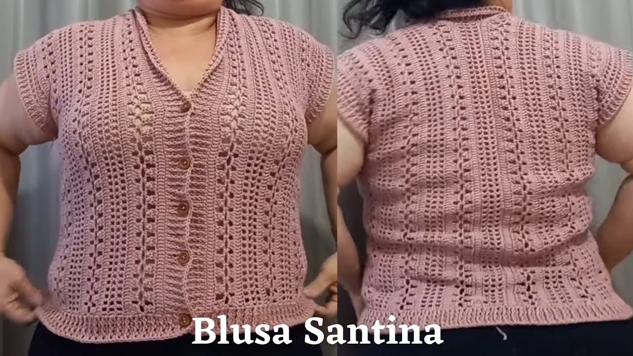 💗Blusa SANTINA💗p1 #crochet #passoapassodecroche #croche #blusacrochet #diy #facil #artesanato #blusa
