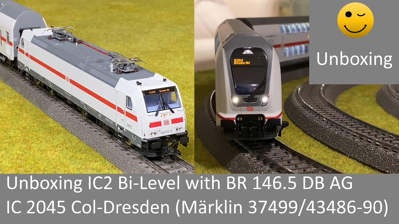 Unboxing IC2 Bi-Level TWINDEXX with BR 146.5 DB AG IC 2045 Cologne-Dresden (Märklin 37499/43486-90)