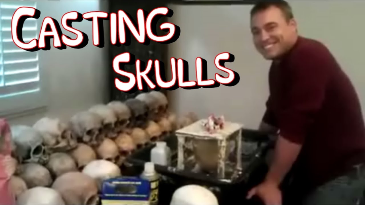 DIY Prop Halloween Skull 💀 2 Piece Silicone Mold Making & Plaster Castings
