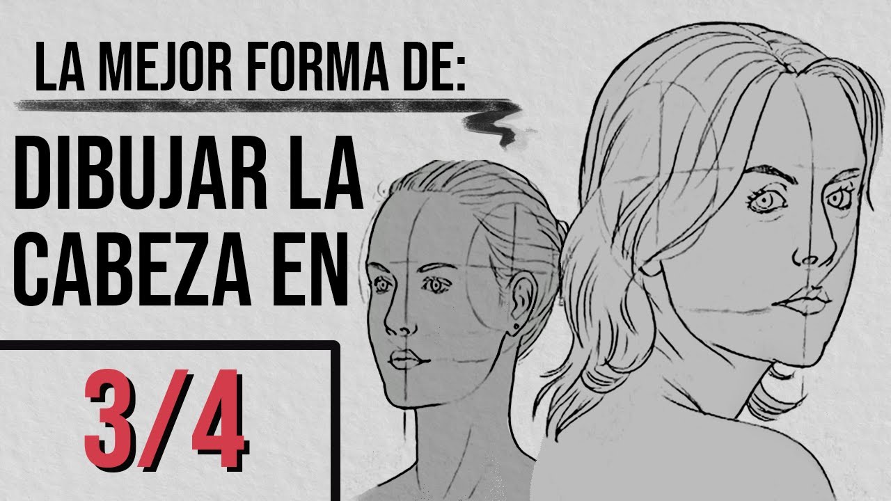 Como dibujar la cabeza en cualquier ángulo - Vista 3/4 (Método Fácil)