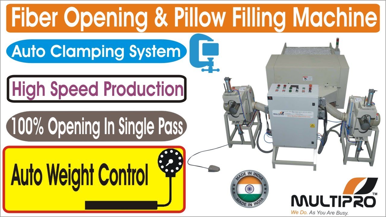 Multipro Automatic Weight Control Fiber Opening Pillow Filling Machine/pillow filler machine/Carding