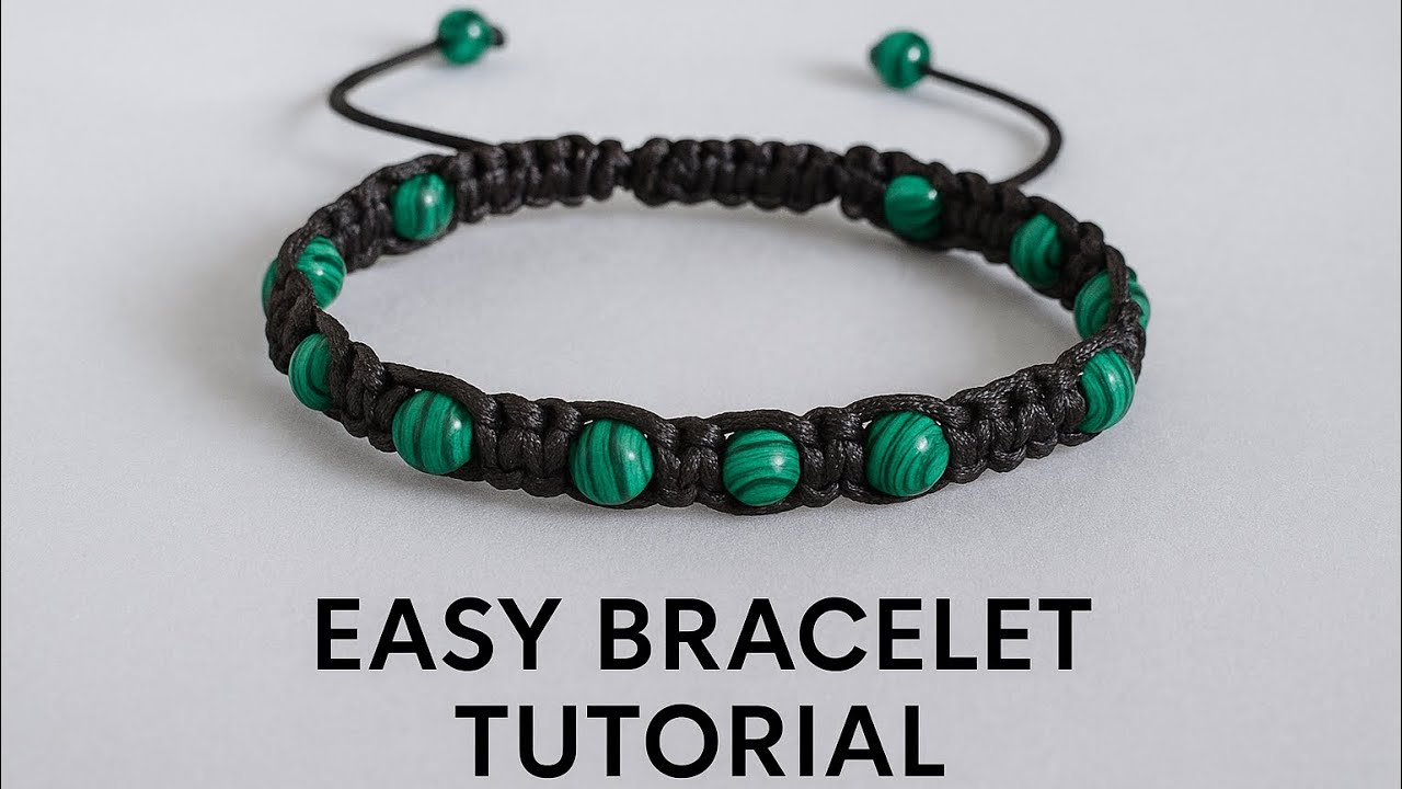 Beautiful Malachite Bead Bracelet Tutorial | Easy DIY