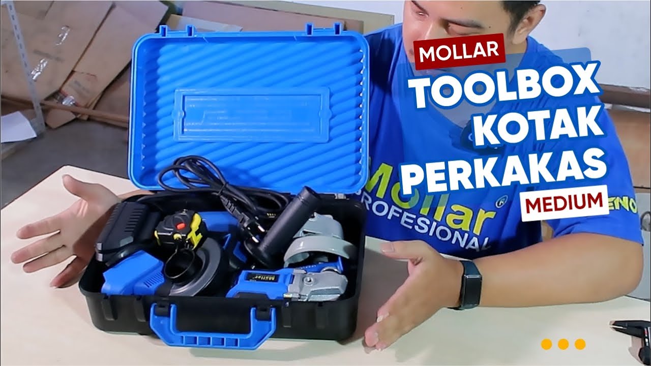 Review & Test MOLLAR Toolbox Medium Kotak Perkakas Tool Kit Box Cordless Power Tools