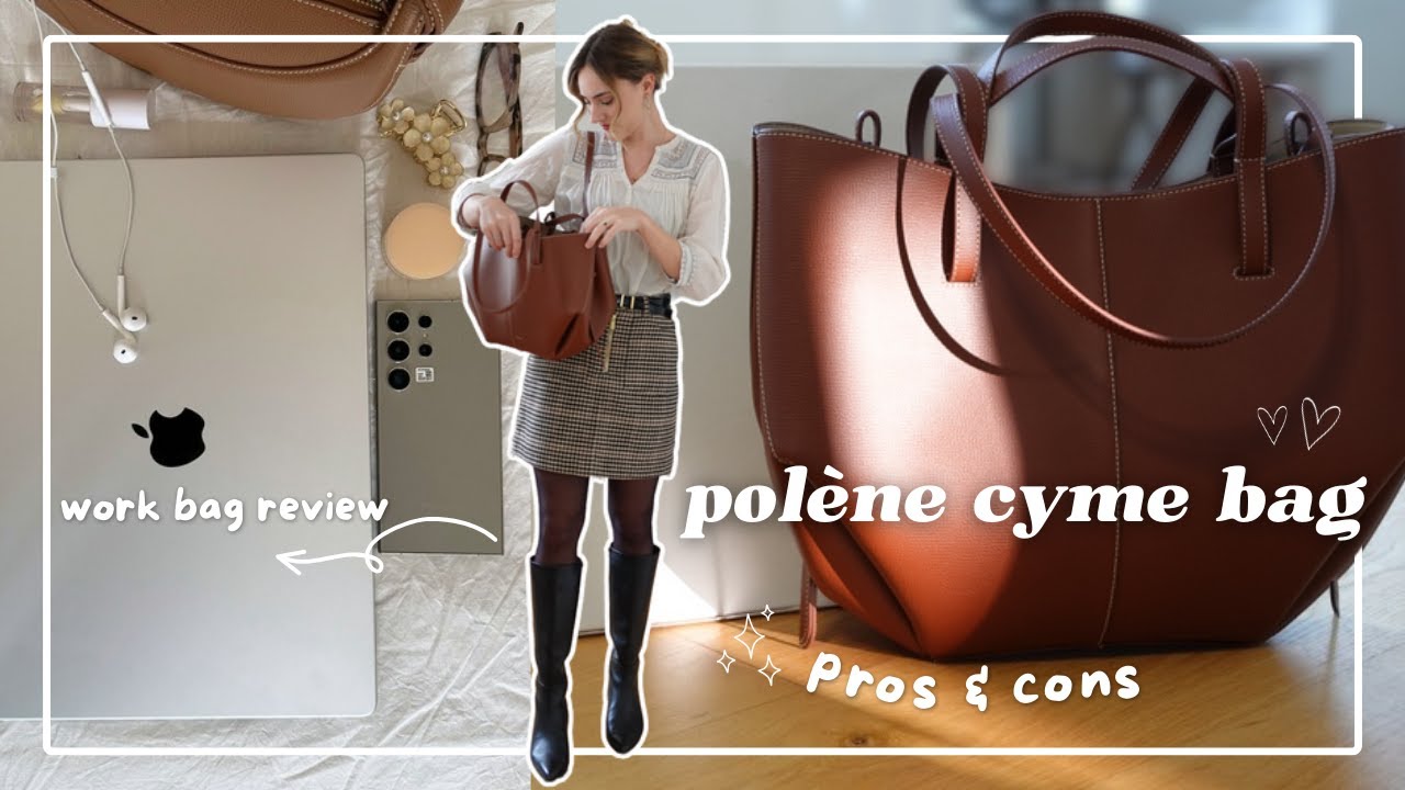 The perfect work bag? 👜🎀 Polène Cyme bag -  what fits inside (laptop test!), is it worth it