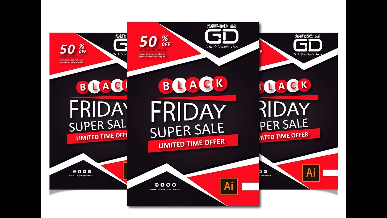 Black Friday | Professional poster design Illustrator cc