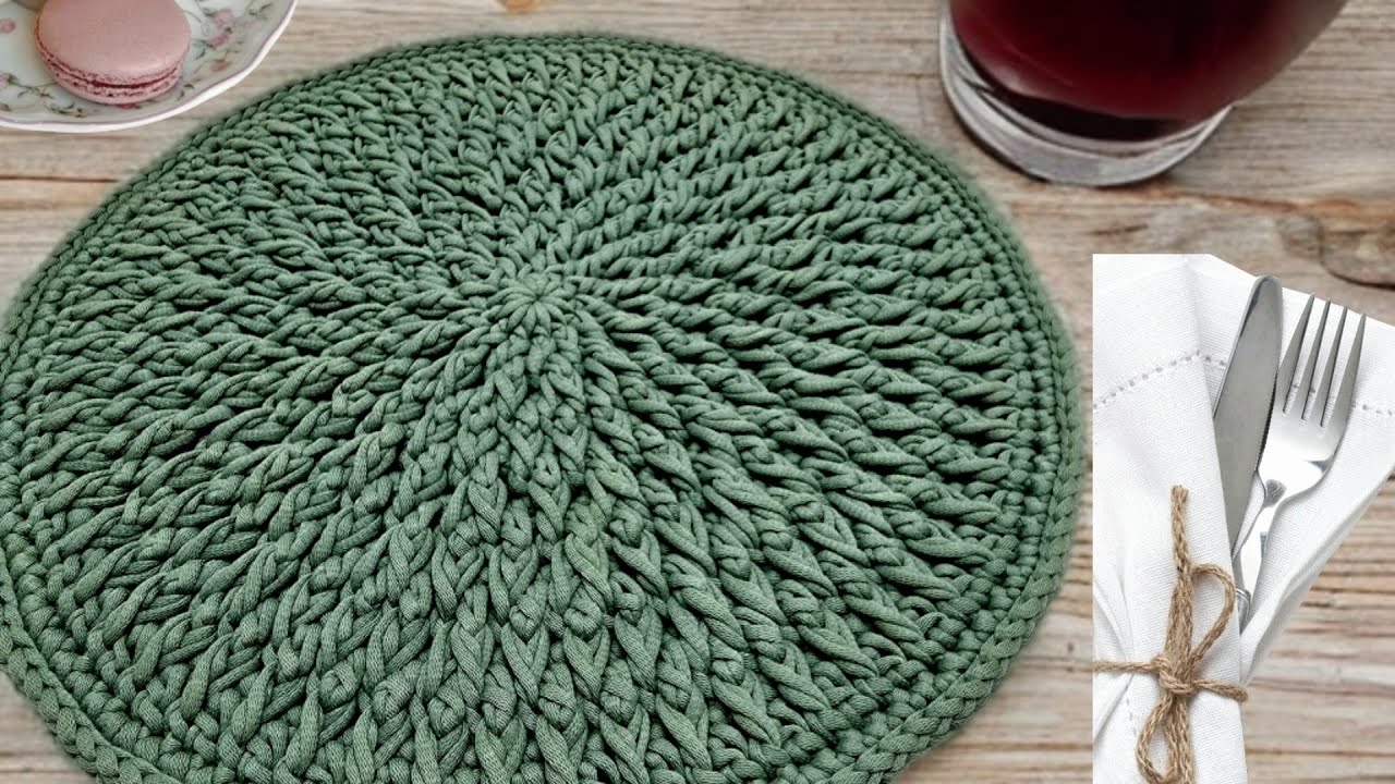 Crochet Alpine Stitch in The Round - Placemats and More