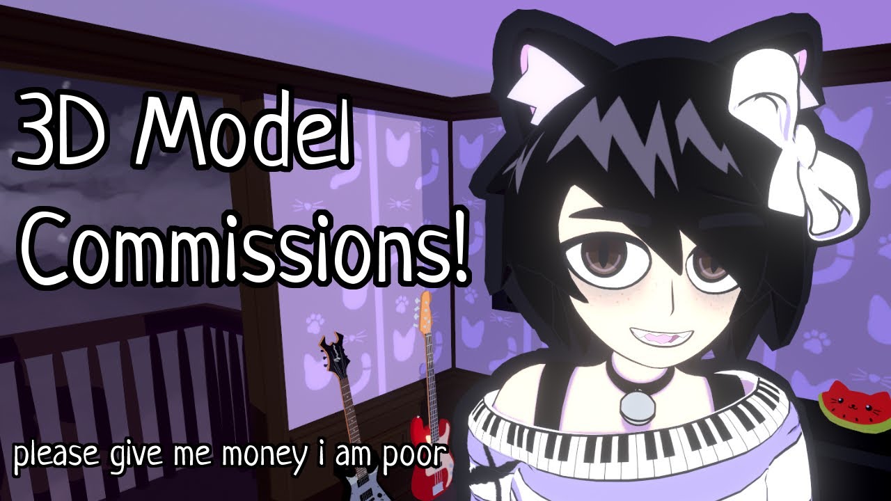 Currently taking 3D model/avatar/vtuber commissions!