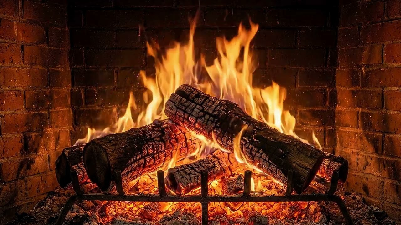 🔥 아늑한 벽난로 안에서 타닥거리는 🔥불소리가 나는 벽난로 불멍. 딱딱거리는 벽난로 4K