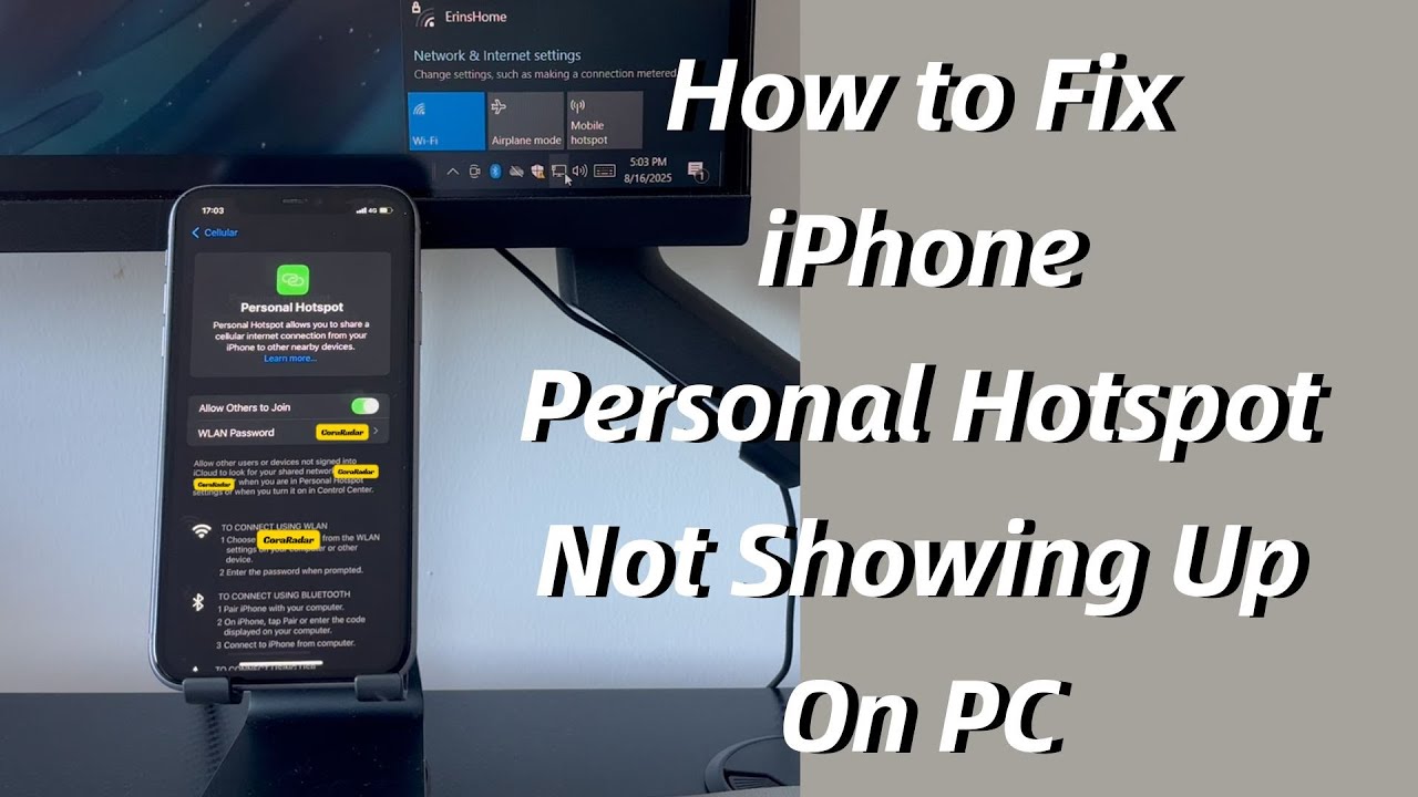 How to Fix iPhone Personal Hotspot Not Showing Up On PC (Windows 10/11)