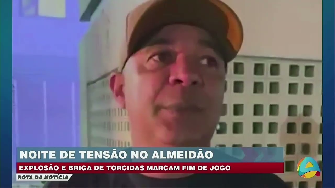Rota da notícia -  Almeidão registra tensão com explosão e briga de torcidas