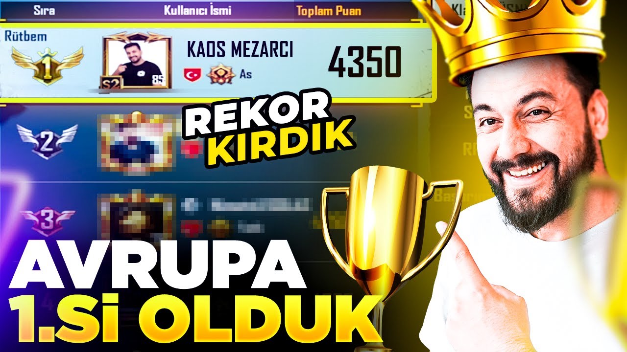 AVRUPA 1. OLDUK D&Uuml;NYA REKORUNU KIRDIK / PUBG MOBILE RANK