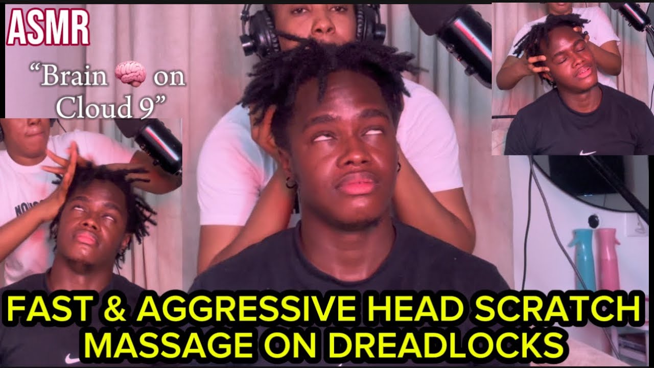 ASMR:FAST & AGGRESSIVE HEADSCRATCH MASSAGE ON DREADLOCKS”BRAIN ON CLOUD 9 FT NEW MALE CLIENT*USMAN*