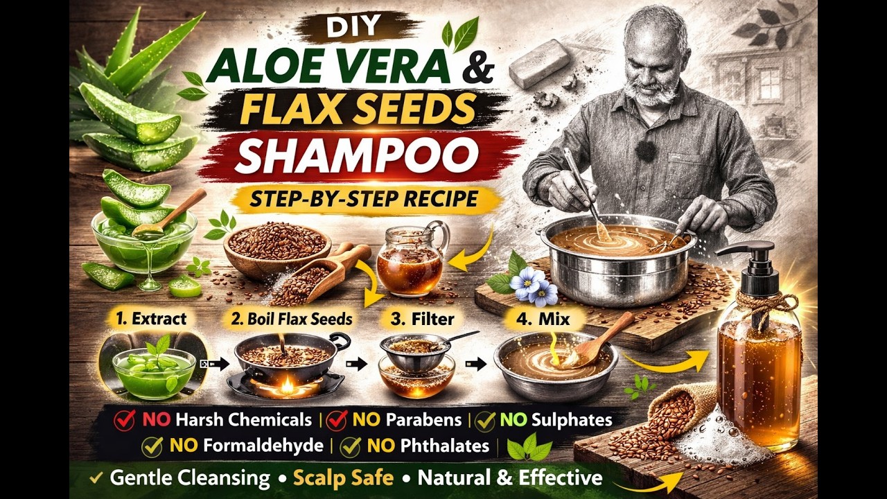 Natural Shampoo with Aloe Vera and Flax Seeds | Full Tutorial