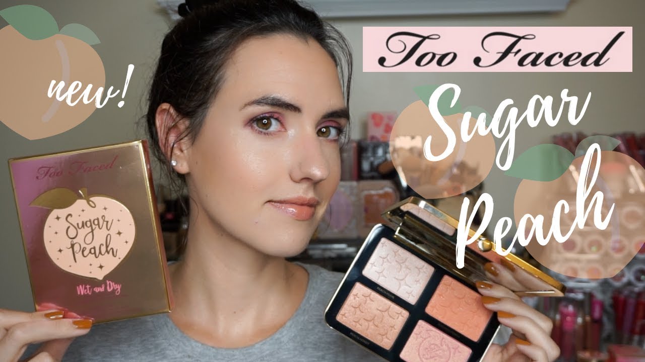 NEW Too Faced Sugar Peach Face & Eye Palette | Peaches and Cream Collection | Swatches + Demo