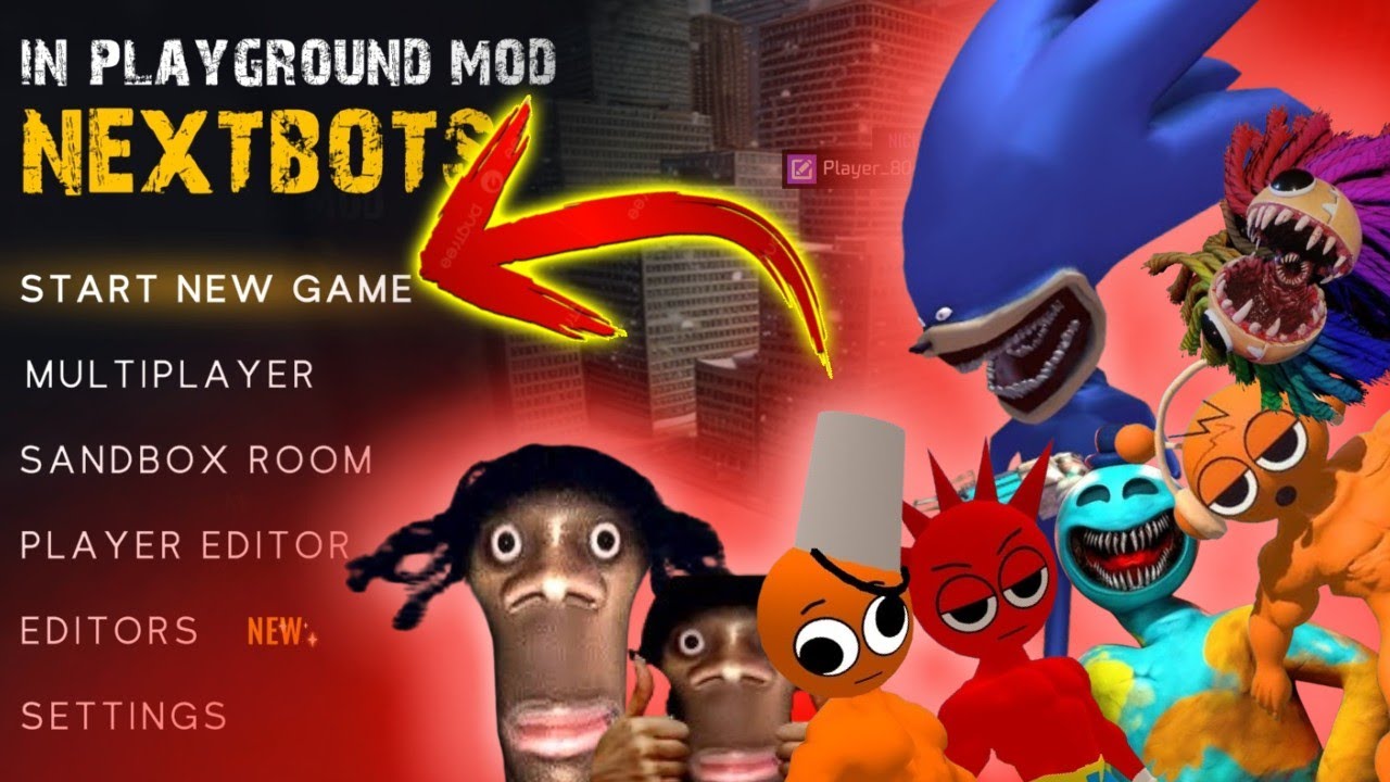 NEW UPDATE IN NEXTBOTS IN PLAYGROUND MOD CJ IN APK GMOD! GAME PLAY WITH DIFFERENT CHARACTERS 