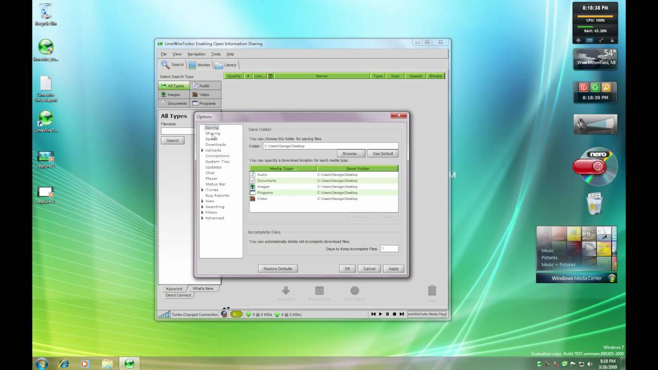 How to Get Limewire Turbo 5.58 NEWEST for FREE STILL WORKS AFTER BAN! NO VIRUSES! Speed up Limewire