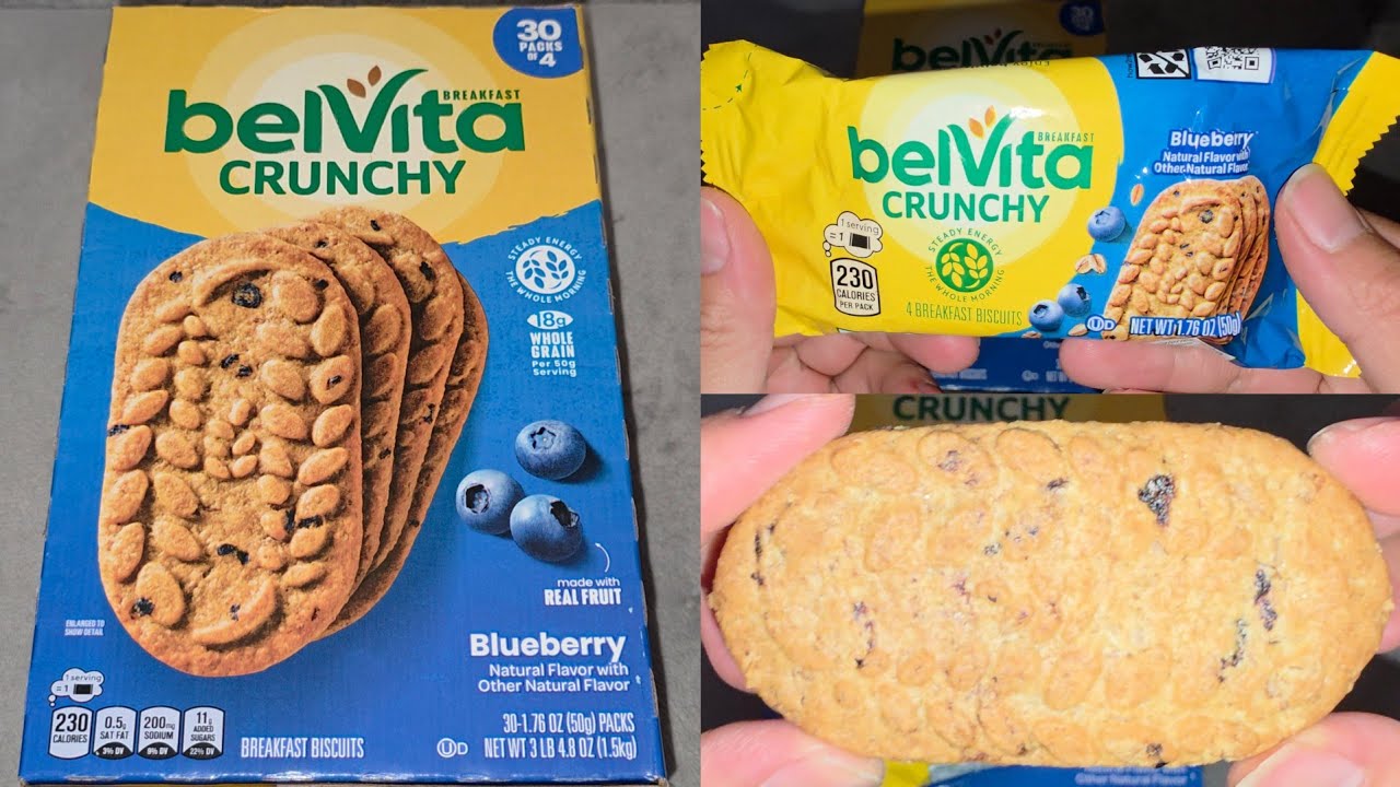 Costco Sale Item Review  Belvita Crunchy Blueberry Flavor Flavored Breakfast Biscuits Taste Test