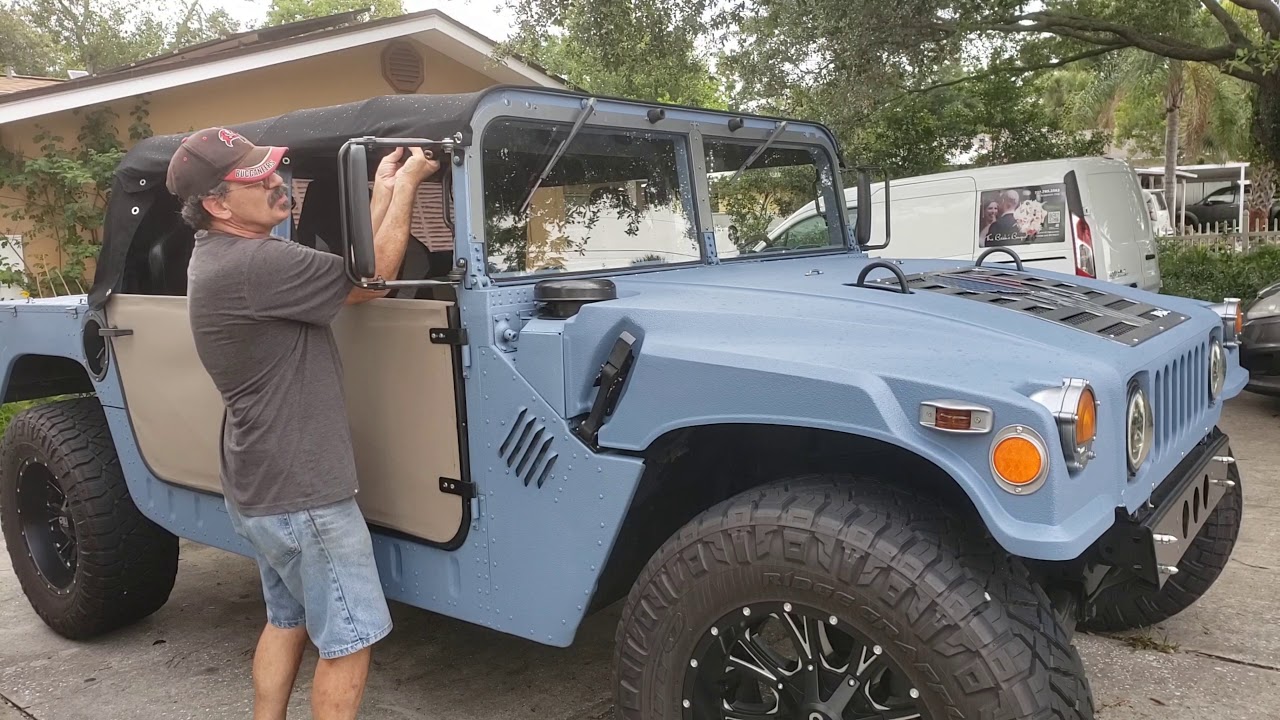 Humvee custom top and curtain install
