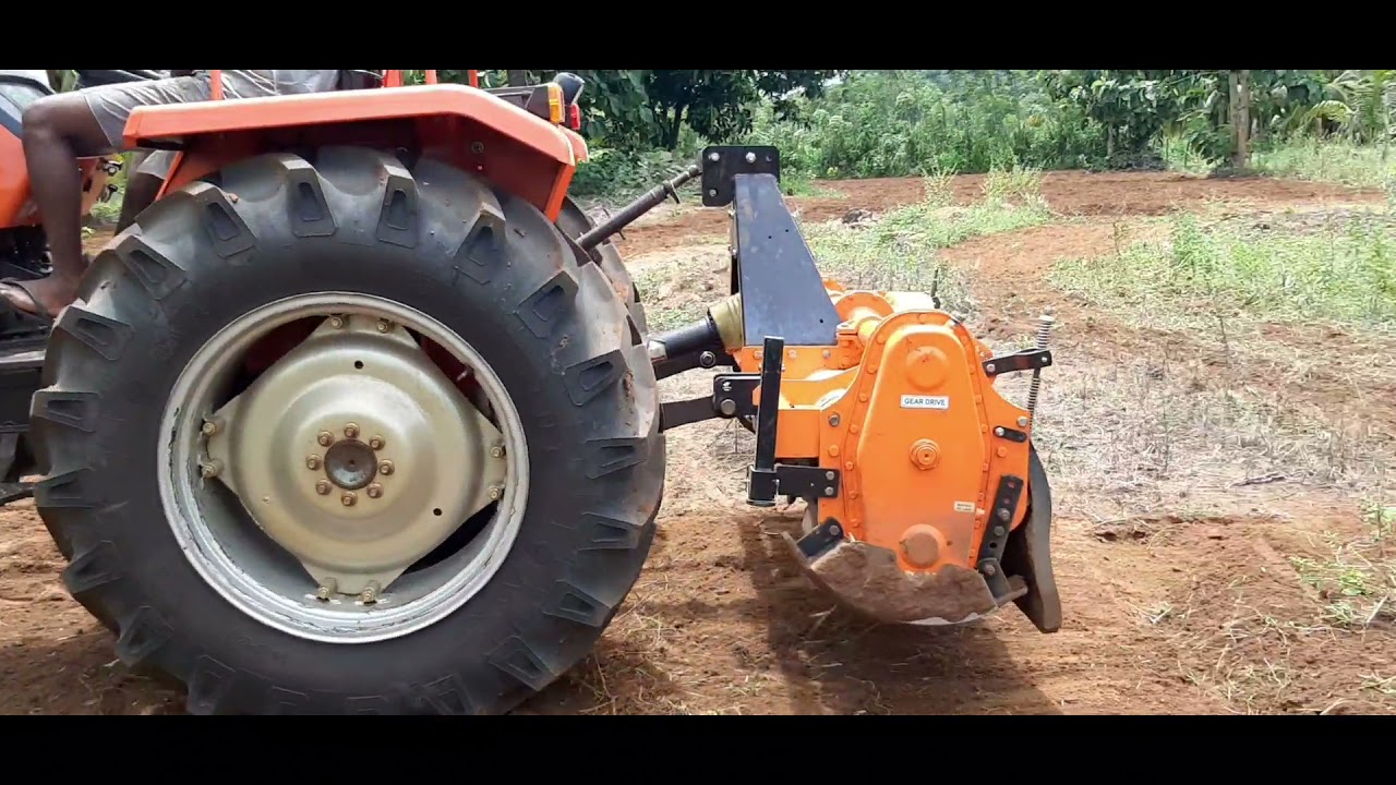 Soil preparation | බිම සැකසීම - TAFE 7250 න් ගොඩ රොටරි කළා.