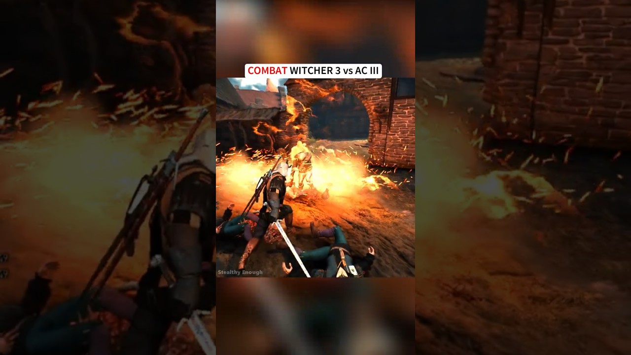 The Witcher 3 vs AC III COMBAT Gameplay