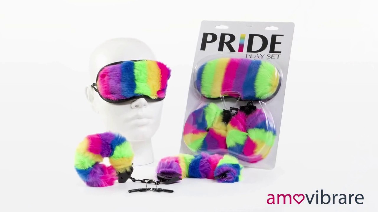 Kit Mascherina Notte e Manette Bondage Pride Play Set PD3810 00