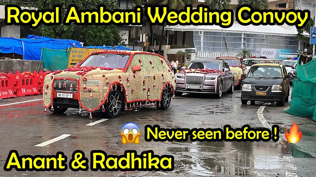 Royal wedding convoy of Anant Ambani and Radhika Merchant | Worlds best wedding convoy in Mumbai