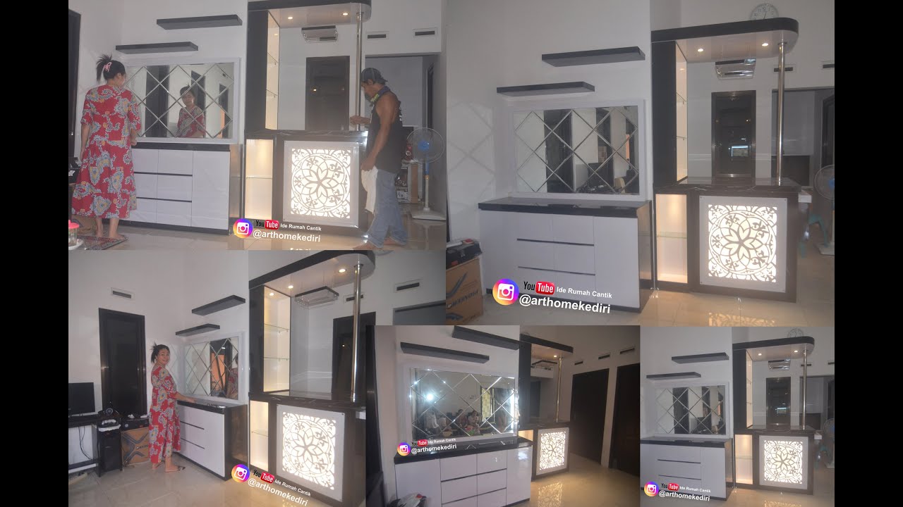 Interior kediri-Meja crendenza & bartender laser cutting yang menarik di area ruang keluarga.