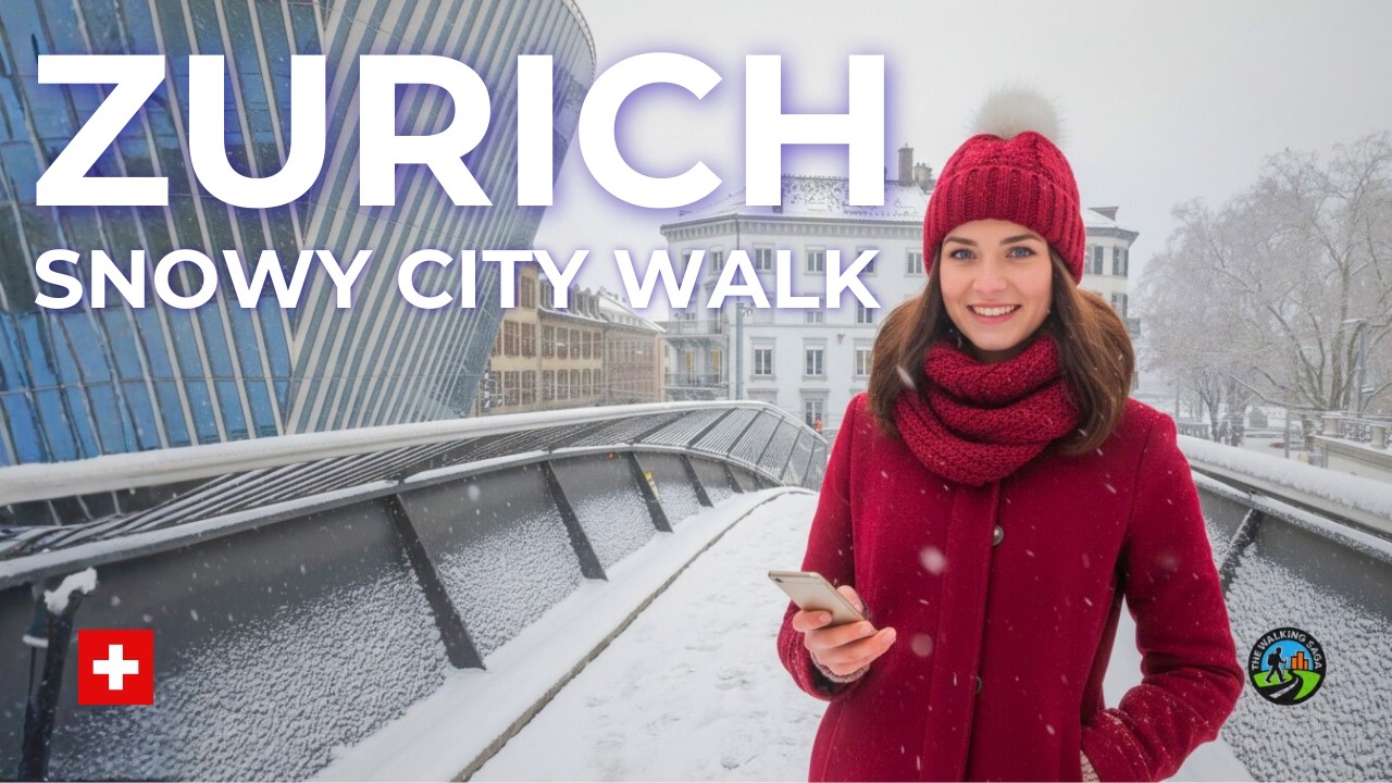 🇨🇭 Zurich Walk 4K – Most Beautiful Snowy City Walk