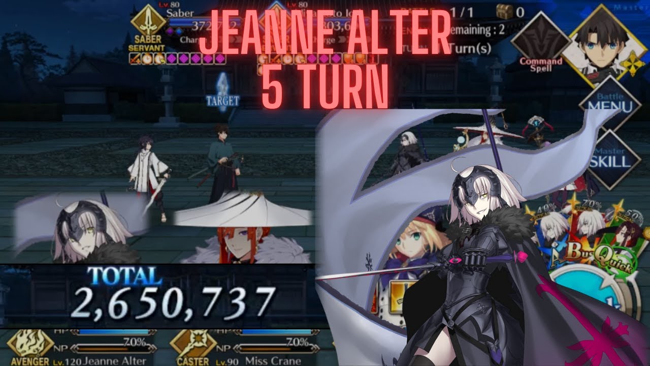 [FGO NA] Waxing Moon Chronicles CQ - Zanya Gensou - Jalter 5 Turn