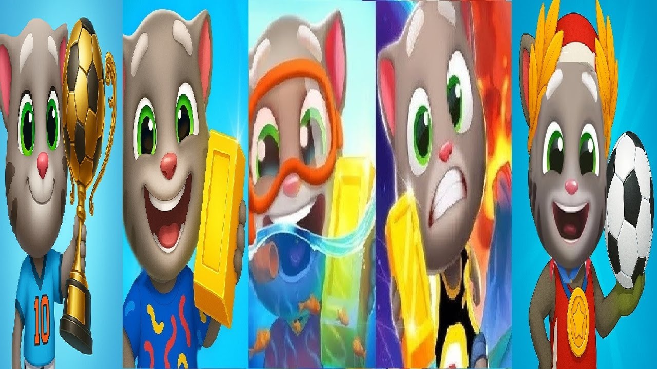 Talking Tom Gold Run Summer of Sports VS Chasing for Snakes Volcano Event Football Fever UNDERSEA