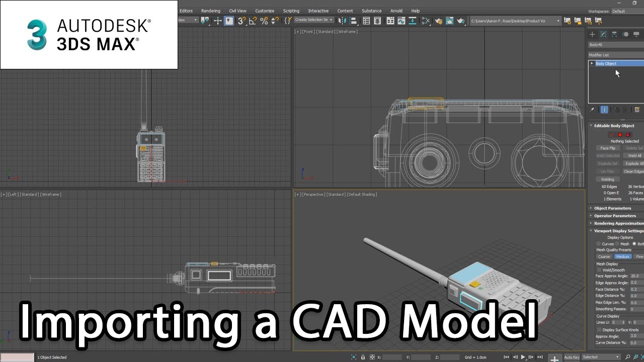 Product Visualization in 3ds Max: Importing a CAD Model - Lesson 1 / 15