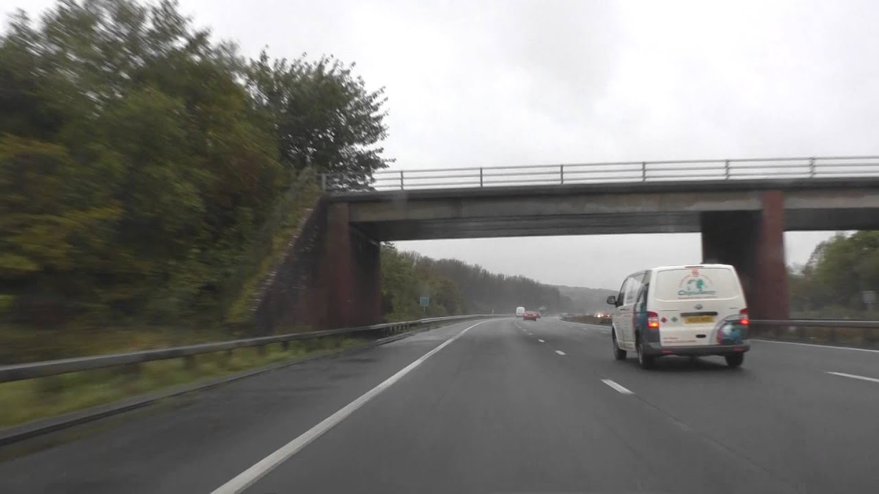 Driving On The M5 Motorway From Taunton Deane Services To M5 Motorway J31 Plymouth A38, England