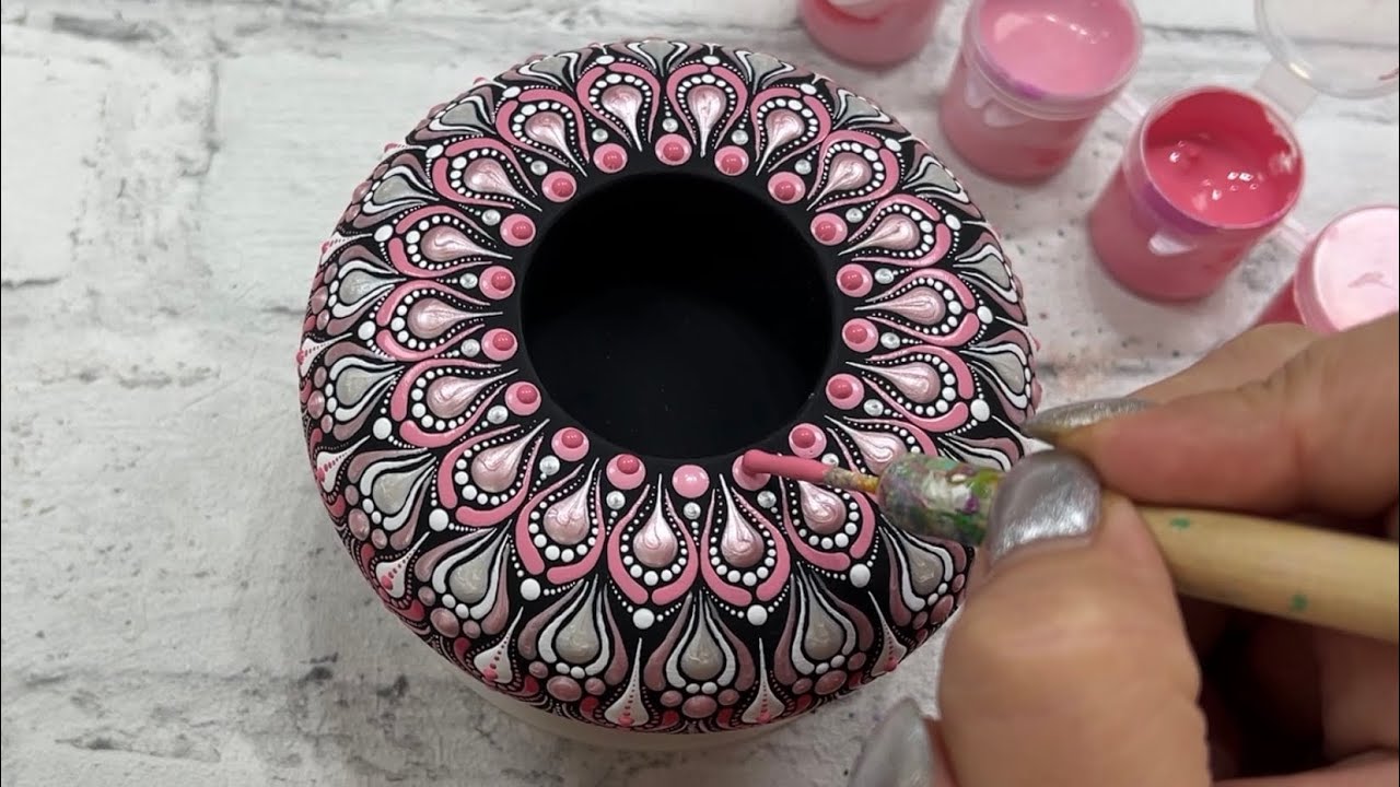 Mandala Teelichthalter Punktmalerei mit Acrylfarben by ARTofPoints