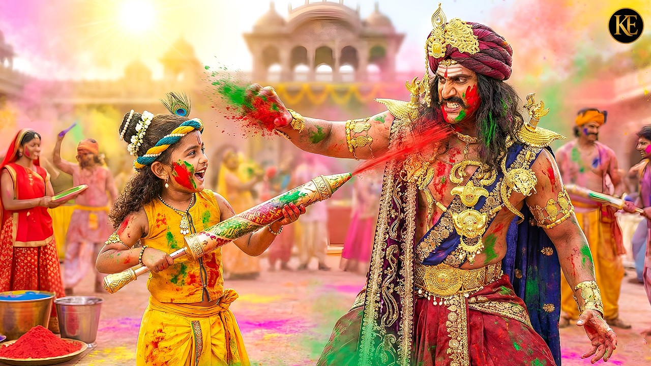 बाल कान्हा ने कंस को लगाया रंग | देखिए क्या हुआ आगे! | Yashomati Maiyaa Ke Nandlala || HOLI SPECIAL