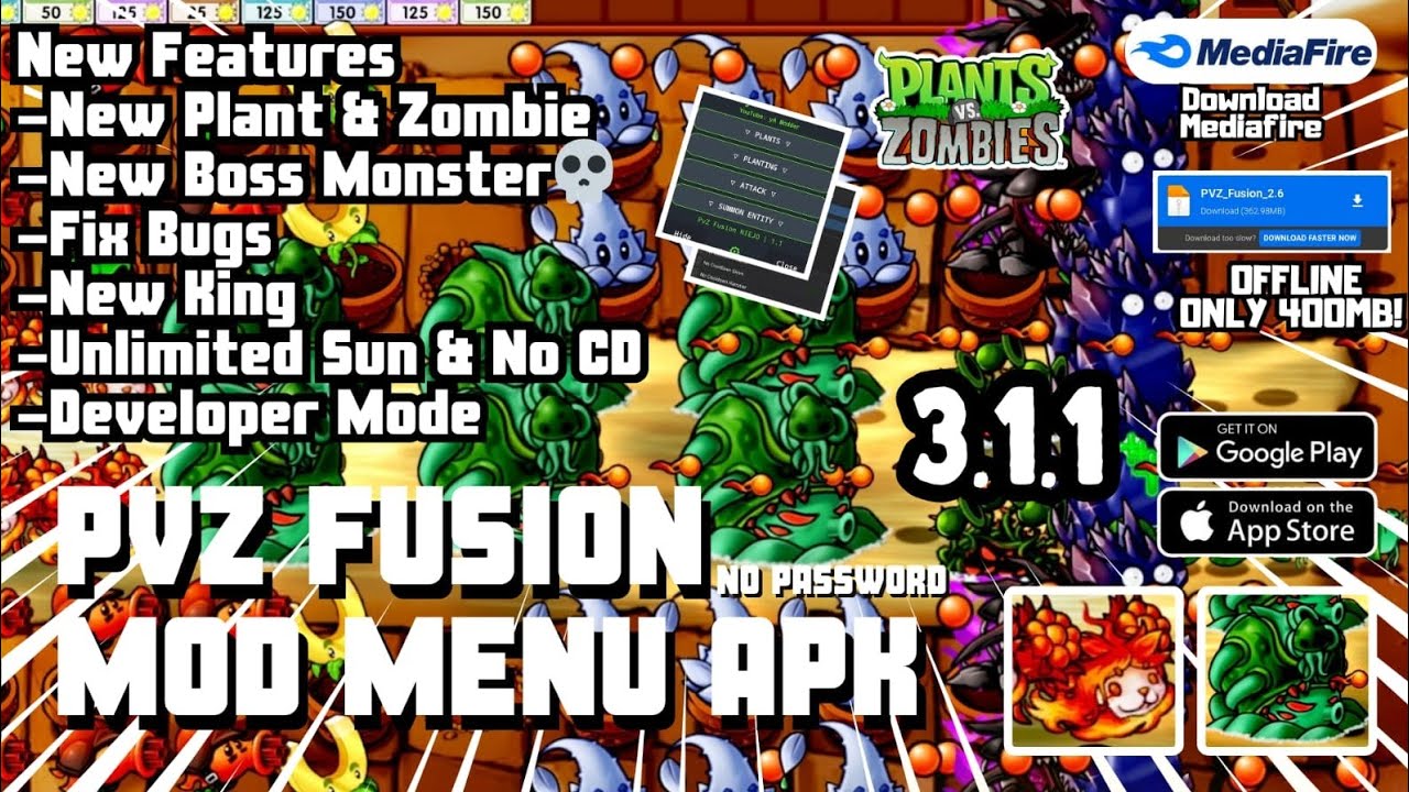 UPDATE 3.1.1 VERSION! PVZ FUSION 3.1.1 MOD MENU ANDROID 2025 🔥🔥🔥