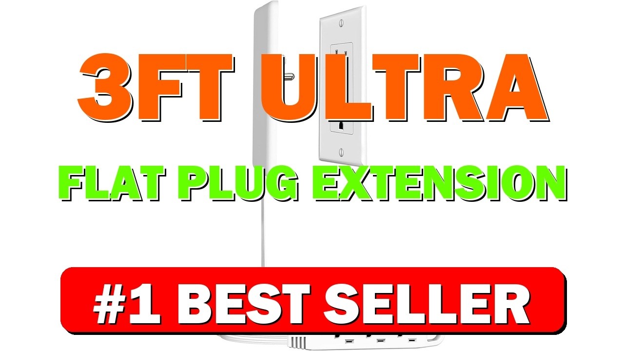 3FT Ultra Flat Plug Extension Cord Power Strip with 3 Outlets, Patented - B0CSSSRKD8