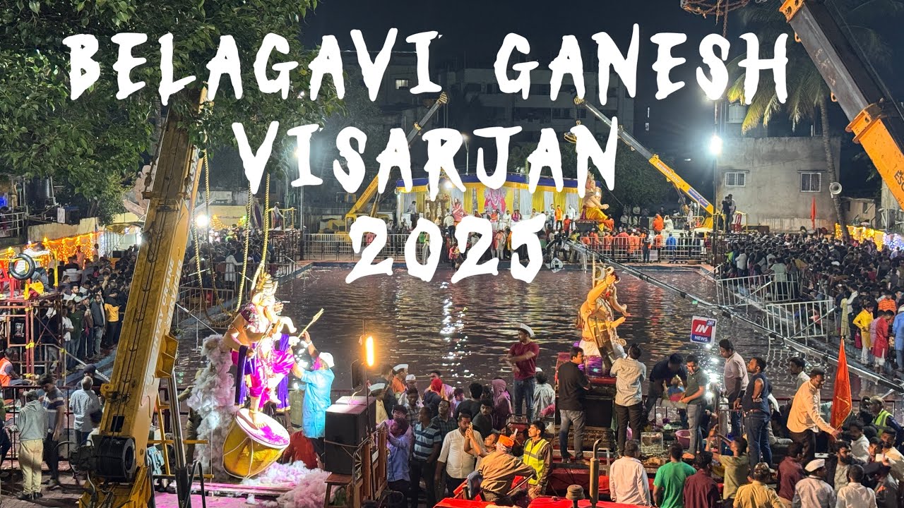 Bappa’s Grand Farewell – Ganesh Visarjan 2025 in Belagavi🙏✨