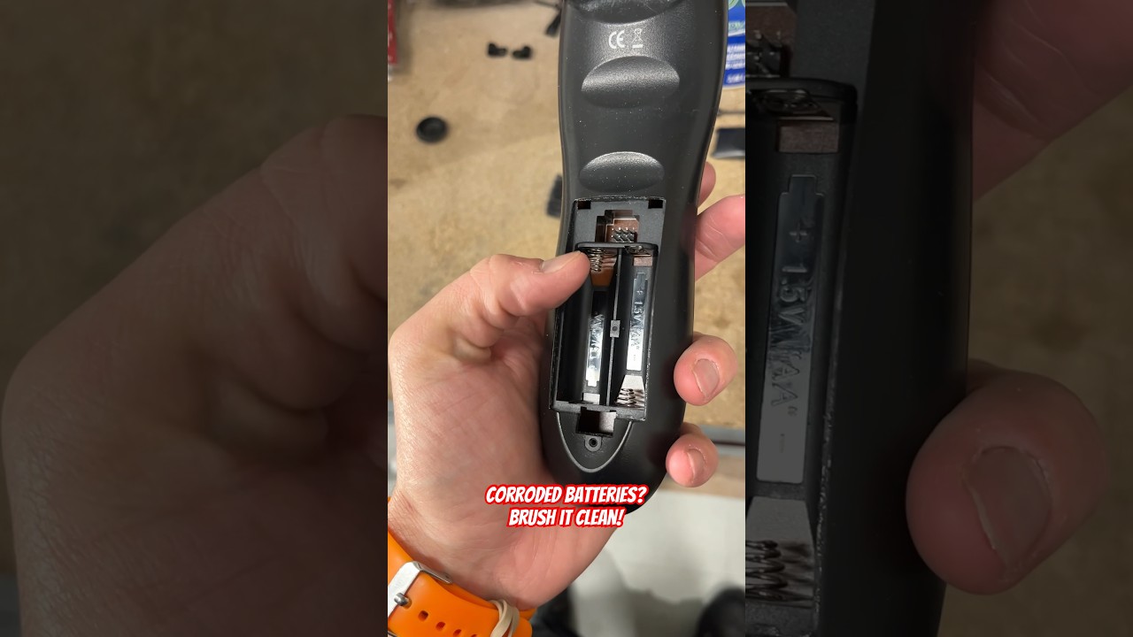 Corroded batteries in a remote? Try this tip! #cdoe #batteries #remote #tip #trick #repair #hotel