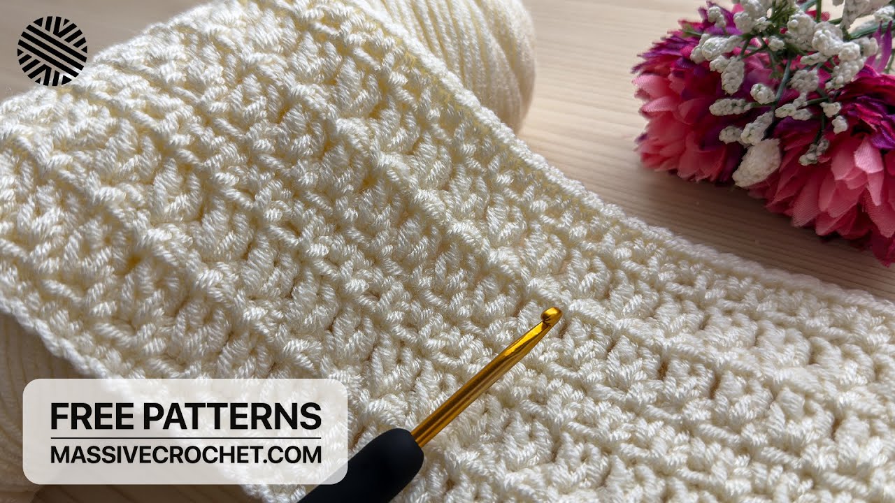 VERY EASY Crochet Pattern for Beginners! 🤍⚡️Crochet Stitch for Baby Blanket, Bag & Scarf